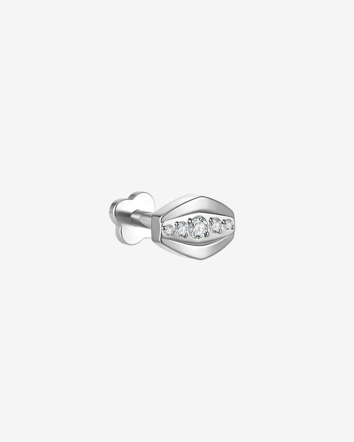 Luminous Gaze Flatback Stud Silver - Image 5