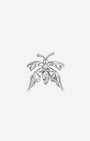 Woodland Flutter Flatback Stud - Silver Crystal Clear - front view