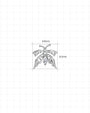 Woodland Flutter Flatback Stud - Silver Crystal Clear - 6.6 x 6.5mm size guide