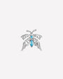 Woodland Flutter Flatback Stud - Silver Light Blue - front view