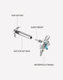 Woodland Flutter Flatback Stud - Silver Light Blue - threaded construction