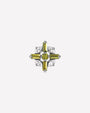 Crossburst Halo Flatback Stud Silver Olive Green - Image 1