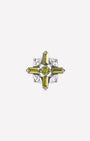 Crossburst Halo Flatback Stud Silver Olive Green - Image 1
