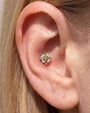 Crossburst Halo Flatback Stud Silver Olive Green - Image 4