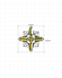Crossburst Halo Flatback Stud Silver Olive Green - Image 6