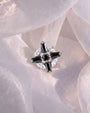 Crossburst Halo Flatback Stud Silver Onyx Black - Image 2