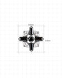 Crossburst Halo Flatback Stud Silver Onyx Black - Image 9