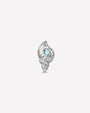 Tidal Spiral Shell Flatback Stud Silver Blue Stone - Image 1