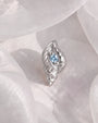 Tidal Spiral Shell Flatback Stud Silver Blue Stone - Image 3