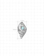Tidal Spiral Shell Flatback Stud Silver Blue Stone - Image 11
