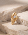 Tidal Spiral Shell Flatback Stud Gold Crystal Clear - Image 2