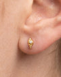 Tidal Spiral Shell Flatback Stud Gold Crystal Clear - Image 8