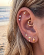 Tidal Spiral Shell Flatback Stud Gold Crystal Clear - Image 11