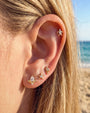 Tidal Spiral Shell Flatback Stud Gold Crystal Clear - Image 12