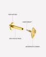 Tidal Spiral Shell Flatback Stud Gold Crystal Clear - Image 13