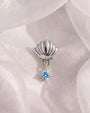 Tidal Glow Seashell Drop Flatback Stud - Silver Sky Blue - image 2