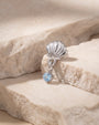 Tidal Glow Seashell Drop Flatback Stud - Silver Sky Blue - image 3