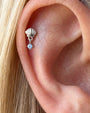 Tidal Glow Seashell Drop Flatback Stud - Silver Sky Blue - image 7