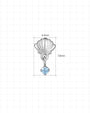 Tidal Glow Seashell Drop Flatback Stud - Silver Sky Blue - image 9