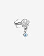 Tidal Glow Seashell Drop Flatback Stud - Silver Sky Blue - image 13