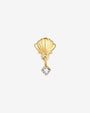 Tidal Glow Seashell Drop Flatback Stud - Gold Crystal Clear - image 1