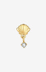 Tidal Glow Seashell Drop Flatback Stud - Gold Crystal Clear - image 1
