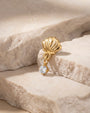Tidal Glow Seashell Drop Flatback Stud - Gold Crystal Clear - image 2