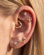 Tidal Glow Seashell Drop Flatback Stud - Gold Crystal Clear - image 4