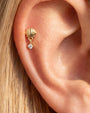 Tidal Glow Seashell Drop Flatback Stud - Gold Crystal Clear - image 7