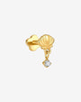Tidal Glow Seashell Drop Flatback Stud - Gold Crystal Clear - image 8