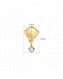 Tidal Glow Seashell Drop Flatback Stud - Gold Crystal Clear - image 10