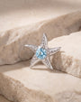 Moonlit Sea Star Flatback Stud - Silver Light Blue - image 2