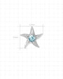 Moonlit Sea Star Flatback Stud - Silver Light Blue - image 11
