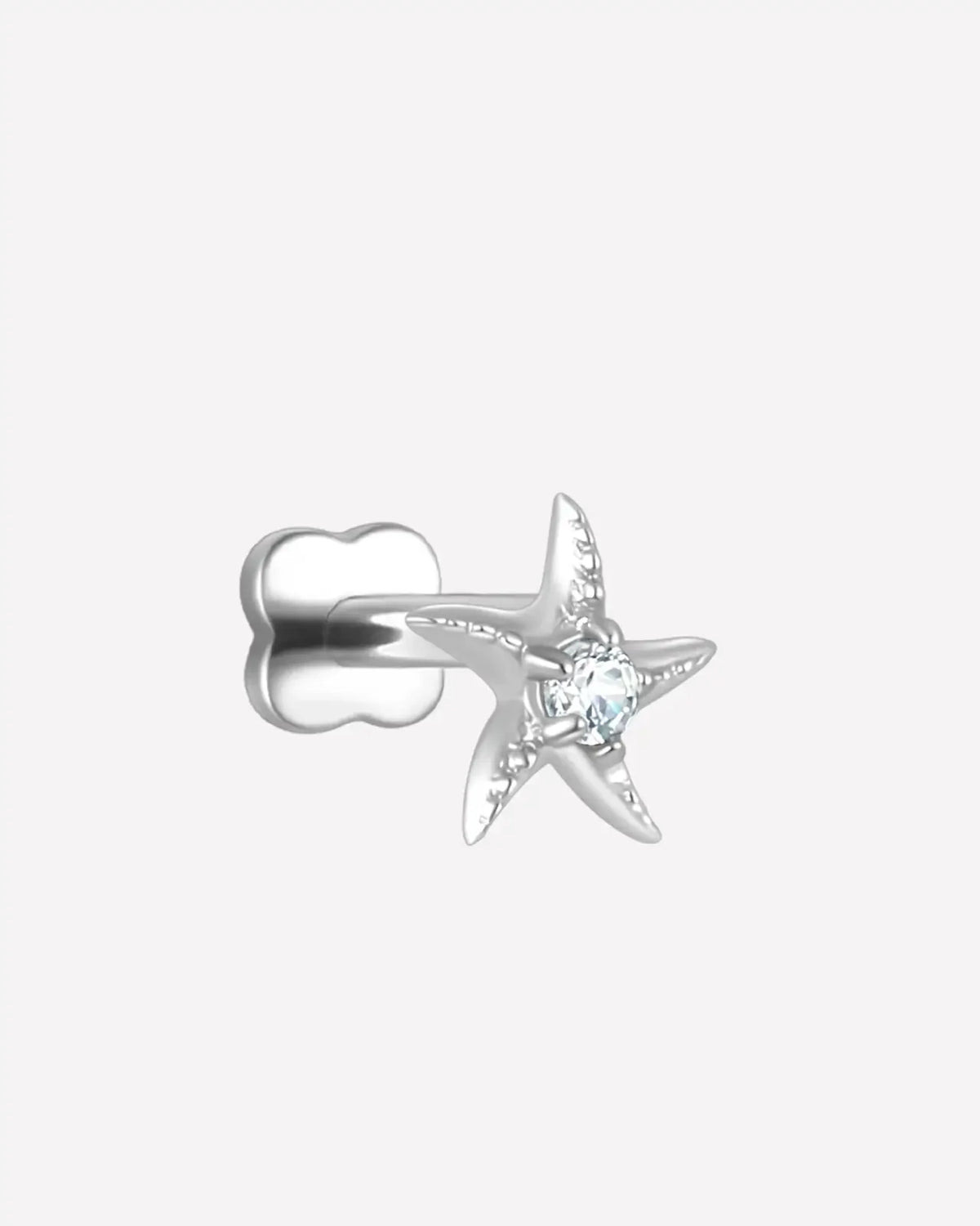 Moonlit Sea Star Flatback Stud - Silver Light Blue - image 14