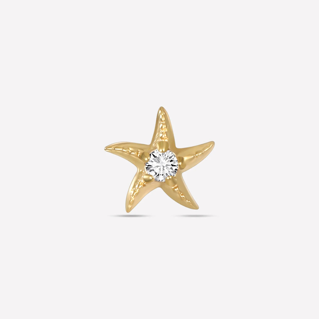 Moonlit Sea Star Flatback Stud - Gold Crystal Clear - image 1