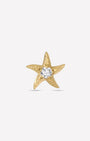 Moonlit Sea Star Flatback Stud - Gold Crystal Clear - image 1