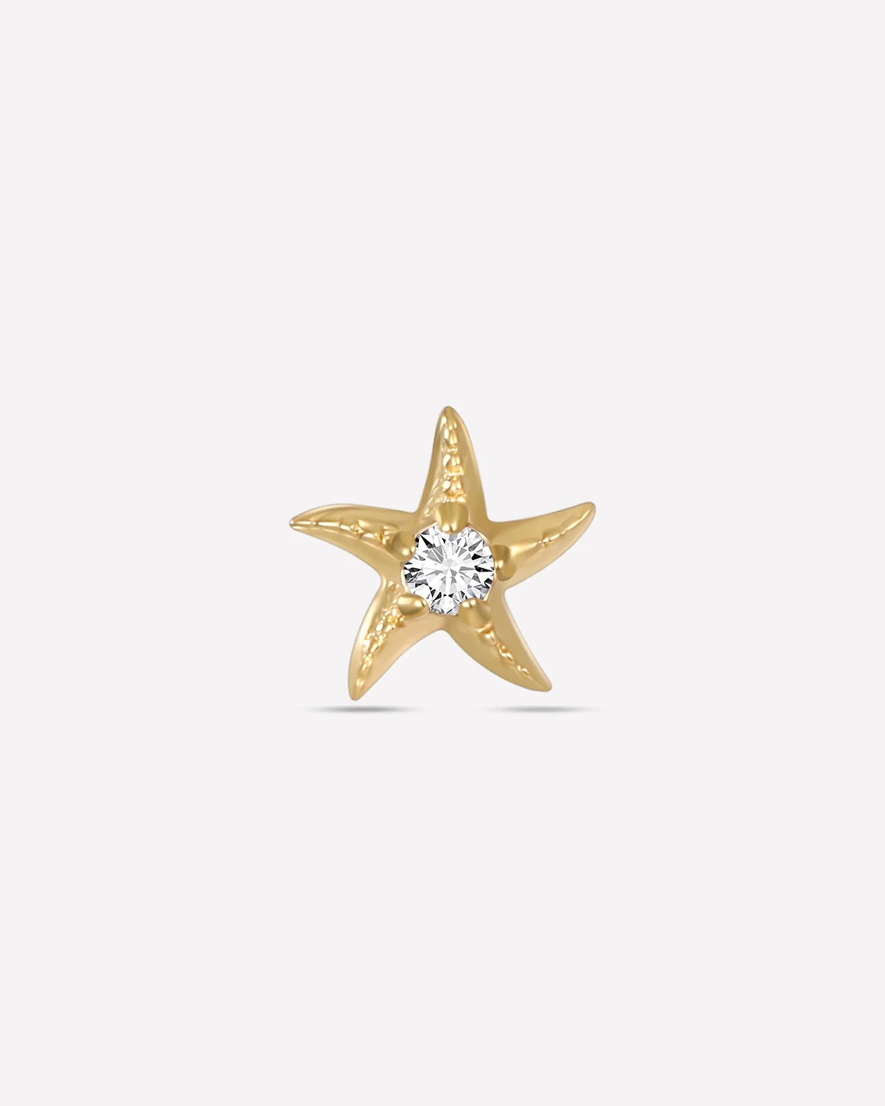 Moonlit Sea Star Flatback Stud - Gold Crystal Clear - image 1