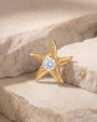 Moonlit Sea Star Flatback Stud - Gold Crystal Clear - image 2
