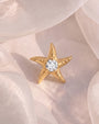 Moonlit Sea Star Flatback Stud - Gold Crystal Clear - image 3