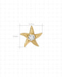 Moonlit Sea Star Flatback Stud - Gold Crystal Clear - image 18