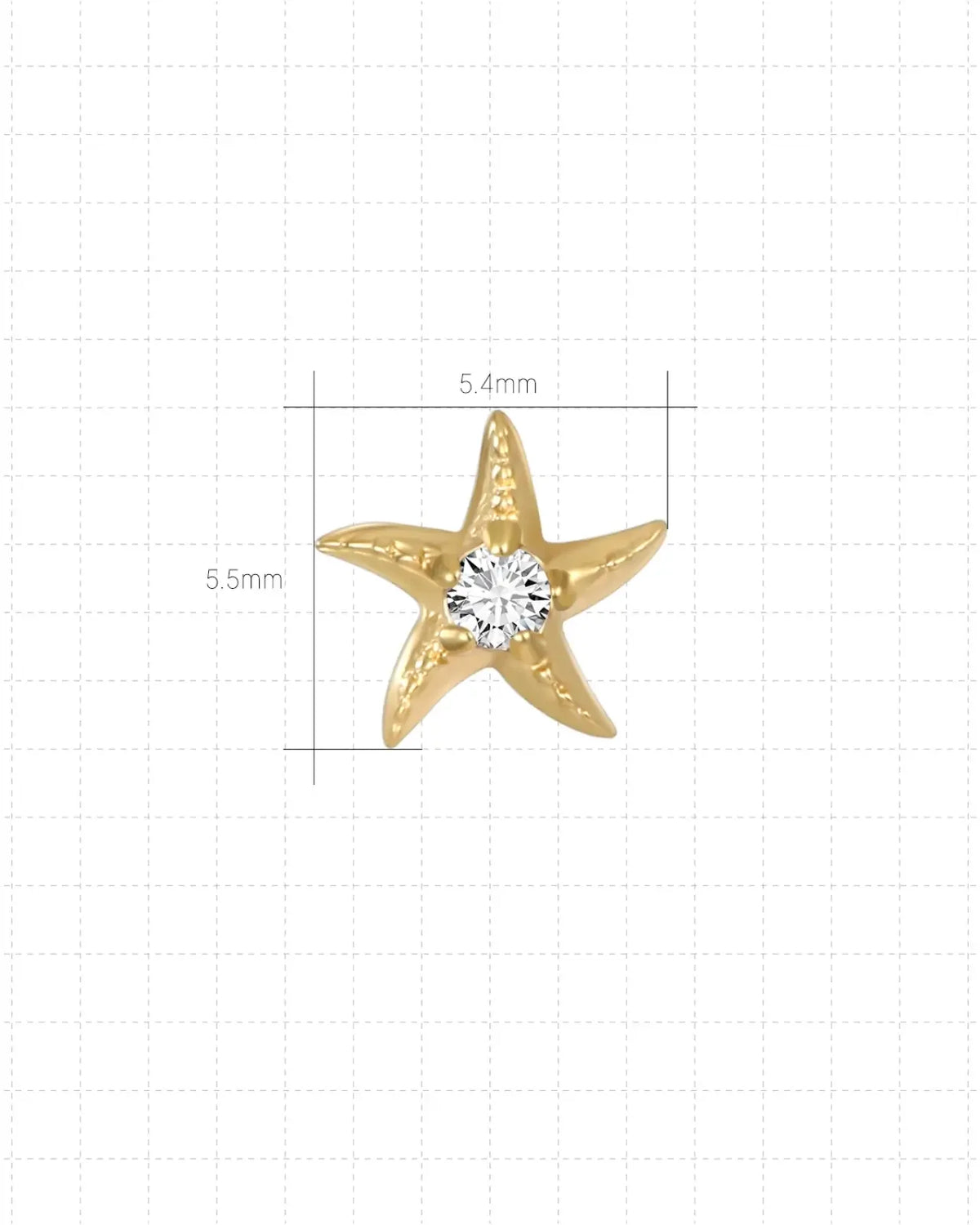 Moonlit Sea Star Flatback Stud - Gold Crystal Clear - image 18