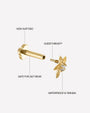 Moonlit Sea Star Flatback Stud - Gold Crystal Clear - image 20