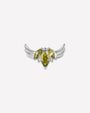 Ribbonwing Butterfly Flatback Stud - Silver Olive Green - image 1