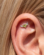 Ribbonwing Butterfly Flatback Stud - Silver Olive Green - image 4