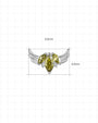 Ribbonwing Butterfly Flatback Stud - Silver Olive Green - image 8