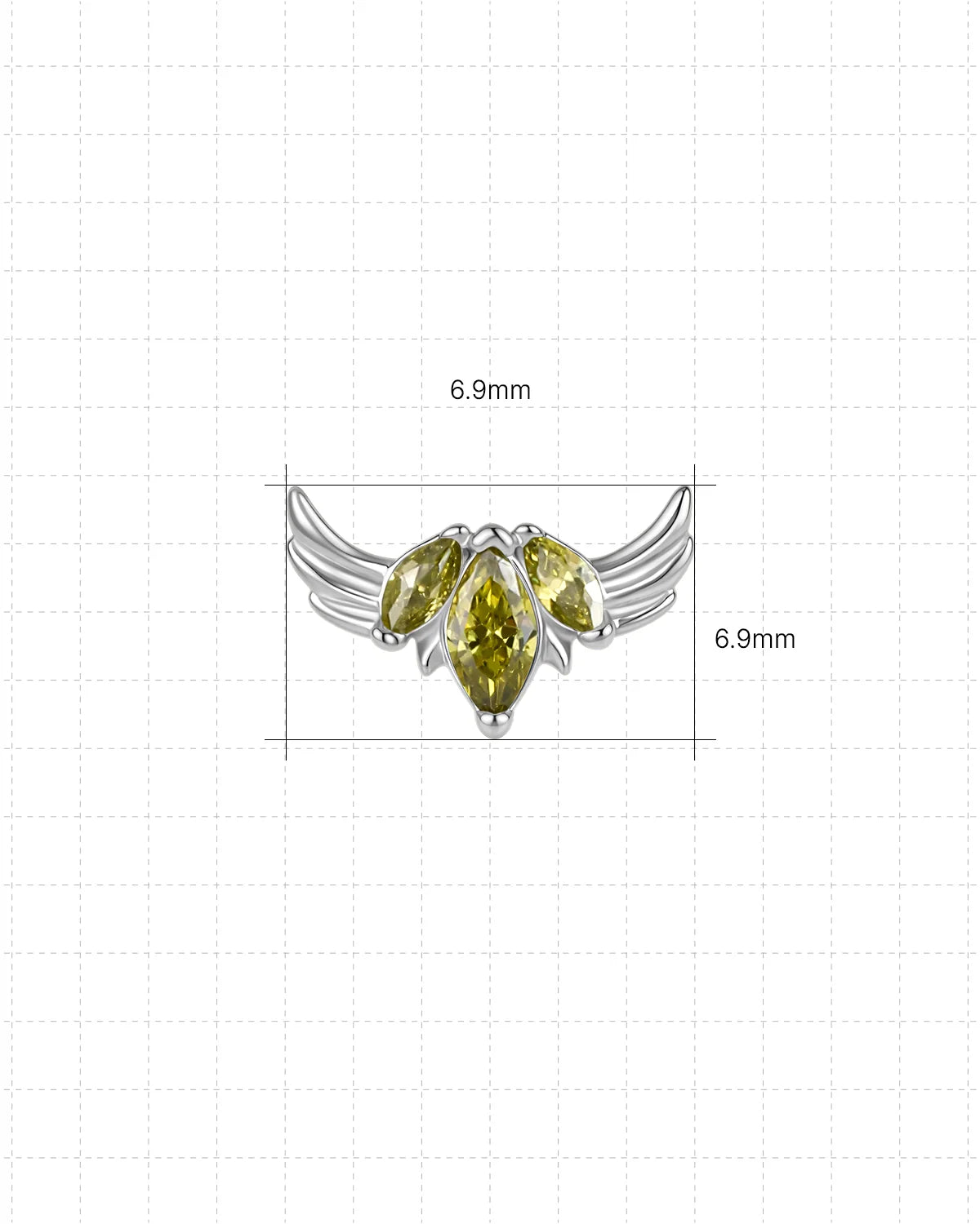 Ribbonwing Butterfly Flatback Stud - Silver Olive Green - image 8