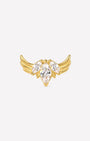 Ribbonwing Butterfly Flatback Stud - Gold Crystal Clear - image 1