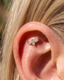 Ribbonwing Butterfly Flatback Stud - Gold Crystal Clear - image 4