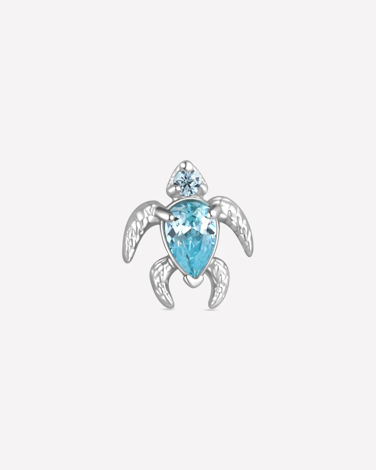 Thalassa Sea Turtle Flatback Stud - Silver Ocean Mist - image 1