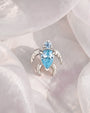 Thalassa Sea Turtle Flatback Stud - Silver Ocean Mist - image 3